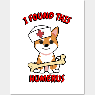 Funny orange dog is a nurse Posters and Art